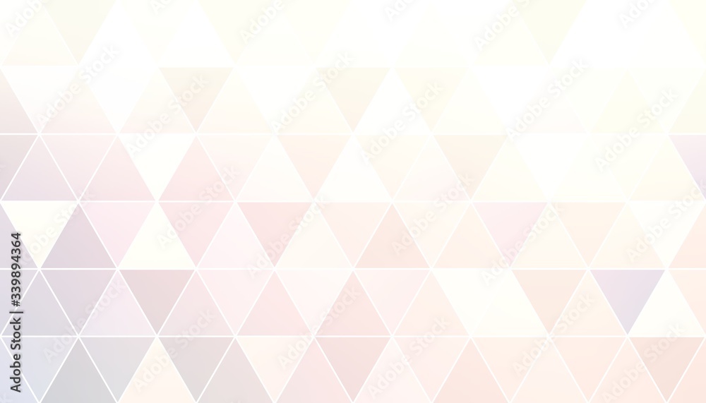 Wall mural triangle crystal mosaic subtle texture. light blank geometric background. pastel poligonal pattern.