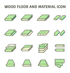 Wood floor and material vector icon set design on white background.