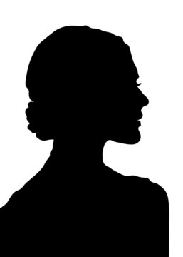 woman profile, black, white woman, silhouette,