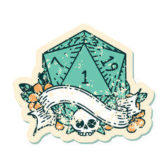 natural one d20 dice roll illustration