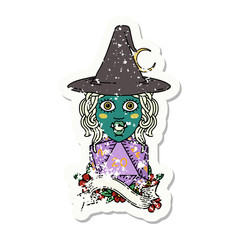 half orc mage with natural 20 dice roll illustration