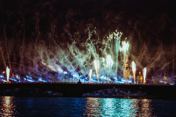 Salute, fireworks in Saint Petersburg