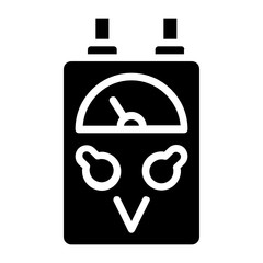 Power Volt Meter Concept, Current measurment device Vector icon design, high accuracy and user self-calibration relative loss measurements with 2 connector on white background glyph 