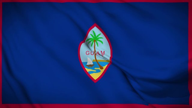 guam flag is waving 3D animation. East guam waving in the wind. National flag of guam. flag seamless loop animation. 4K