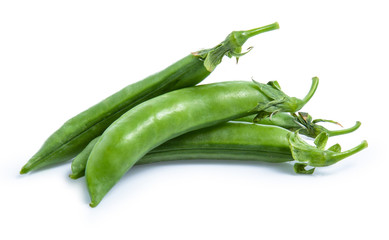 green pea vegetable bean isolated on white background