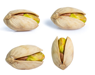 Pistachio nuts. Isolated on a white background