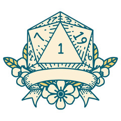natural one d20 dice roll illustration