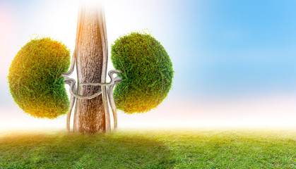 Trees (kidneys), 3D environmental and medical concepts