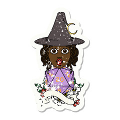 human mage with natural twenty dice roll illustration