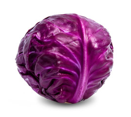 Obraz premium red cabbage vegetable isolated on white background