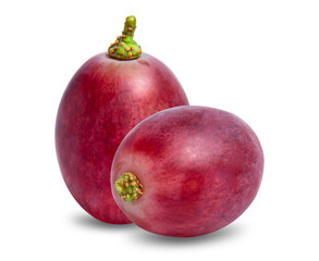 red grape fruit isolated on white background