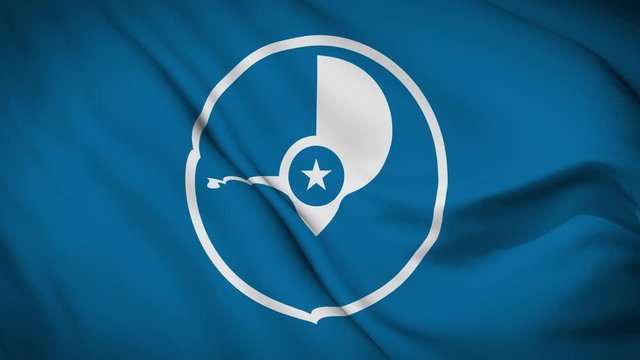 yap flag is waving 3D animation. Yap state of Micronesia flag waving in the wind. National flag of yap. flag seamless loop animation. 4K