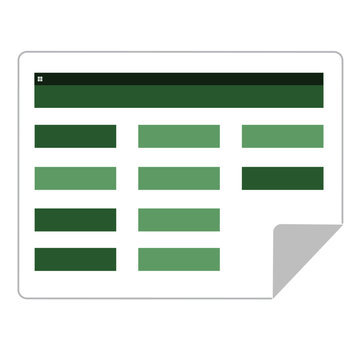 Flat Vector Icon Of Financial Spread Sheet. Business Accounting Document.