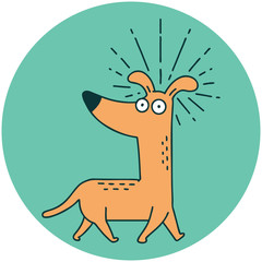 icon of tattoo style surprised dog