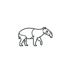 Malayan Tapir vector line icon