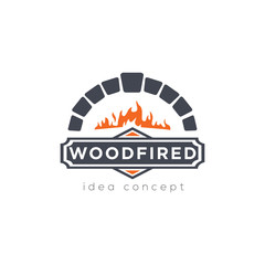 Creative Firewood Oven and Woodfired Concept Logo Design Template