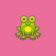 Cute cartoon frog vector illustration for Save The Frogs Day