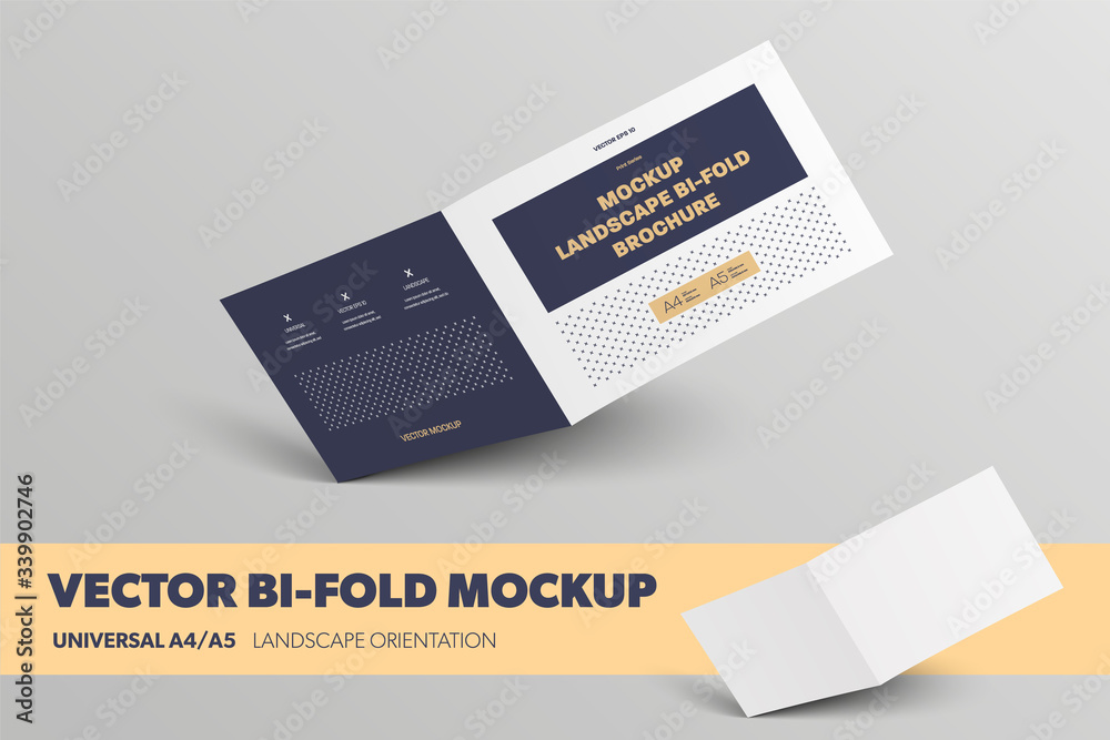 Aufkleber vector open booklet template, business brochure cover with abstract pattern, realistic shadows for d