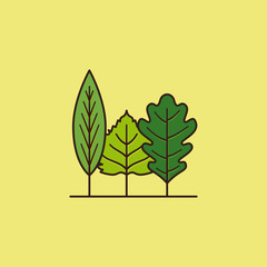 Variety of leaves looking like forest vector illustration for Arbor Day