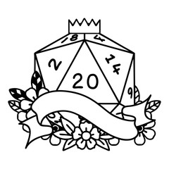natural twenty D20 dice roll illustration
