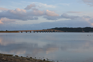 Reflected sunset sky, Japan Okinawa