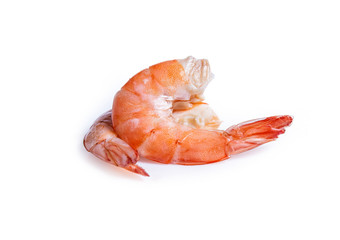 clipping path shrimp isolated on white background
