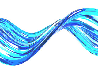 Fototapeta na wymiar Blue water wave on white background. Clean crystal liquid