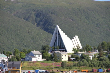  tromso troms&oslash;  water travel tourism sea coast nature port blue landscape sky harbor architecture europe boatship mountain summer bay view city beautifull 