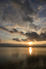 Obraz premium Sunset over the sea, Japan Okinawa