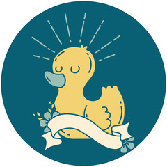 icon of tattoo style rubber duck
