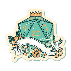 natural twenty D20 dice roll illustration