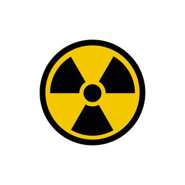 radioactive sign in grunge style. Vector illustration on a white background.
