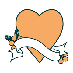 tattoo with banner of a heart