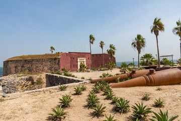 Slavery fortress on Goree island, Dakar, Senegal. West Africa.