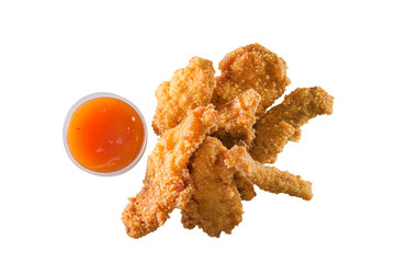 fried chicken wings on a white background
