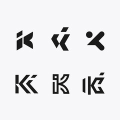 monogram initial letter ki logo design vector template .company name , modern logo concept. vector logo for business and company identity.	