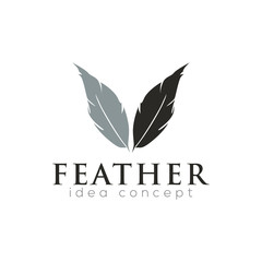 Fototapeta na wymiar Creative Feather Logo Design Template