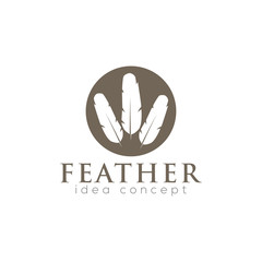 Obraz premium Creative Feather Logo Design Template
