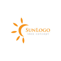 Naklejka premium Creative Sun Concept Logo Design Template