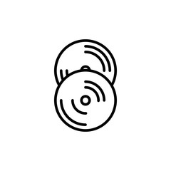 Old CD record outline icon. Vector illustration line design style for web, mobile and infographics.