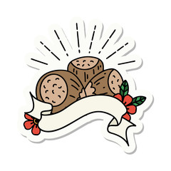 sticker of tattoo style hazelnuts