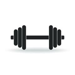 Dumbbell graphic icon. Dumbbell sign isolated on white background. Gym symbol. Vector illustration
