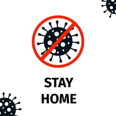 Stay home to stop coronavirus pandemic. Vector illustration.