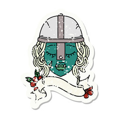 orc fighter character face illustration