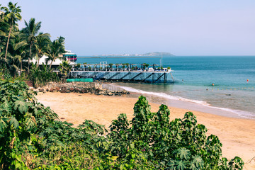 Dakar coastline, beach and vegetation. Dakar. Senegal. West Africa.