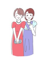結婚式に参列する女性たち