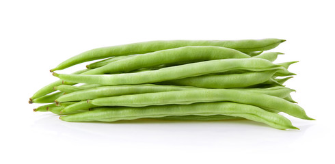 Green beans on a white background