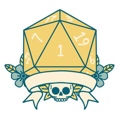 natural one d20 dice roll illustration