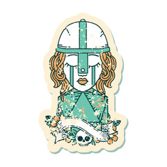 crying human fighter with natural one D20 dice roll illustration