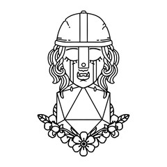 crying orc fighter character with natural one D20 roll illustration